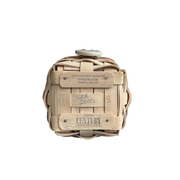 Longaberger 2000 Small Easter Jelly Beans Whitewashed w/ Liner Protector Tie On - Picture 6 of 8